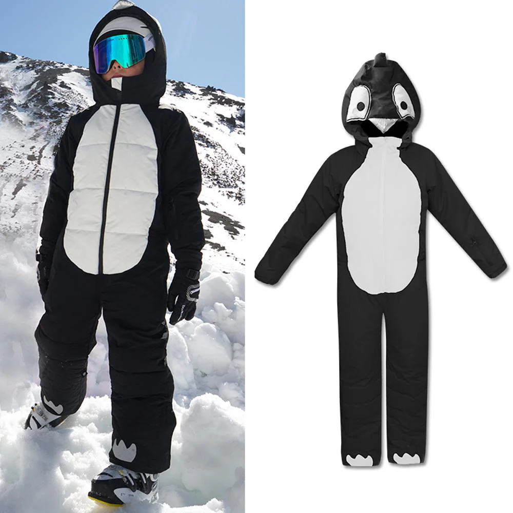 Phibee Kids Unisex Winter Animal Friendly Waterproof One Piece Snowsuits - Image 5