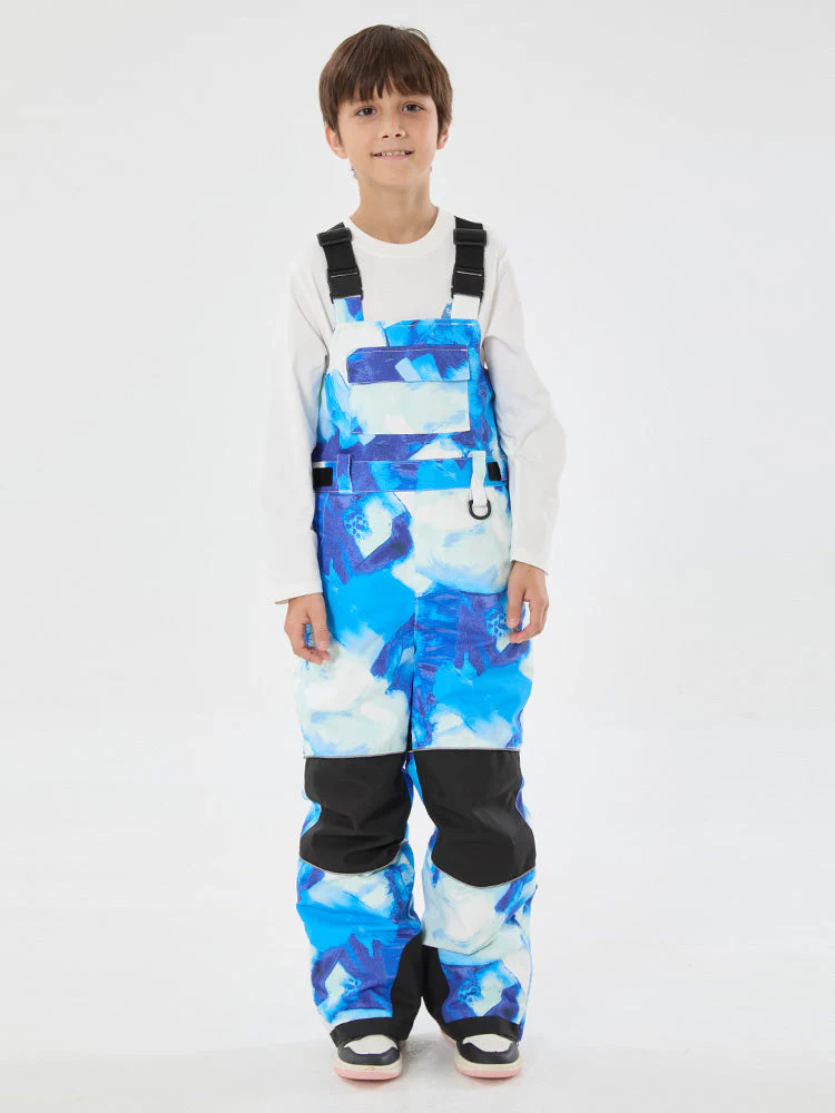 Boys Mountain Trek Light Reflective Knee Guard Waterproof Insulated Snow Bib Pants - Image 13