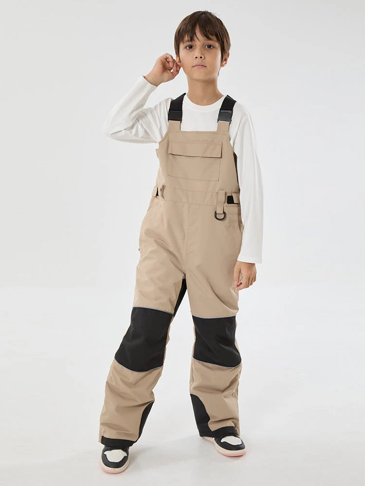 Boys Mountain Trek Light Reflective Knee Guard Waterproof Insulated Snow Bib Pants - Image 6