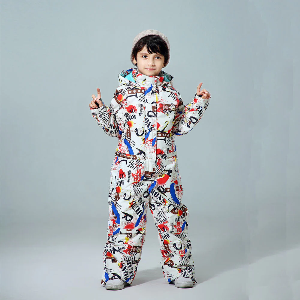 Boys One Piece New Style Fashion Ski Suits Winter Jumpsuit Snowsuits - Image 3