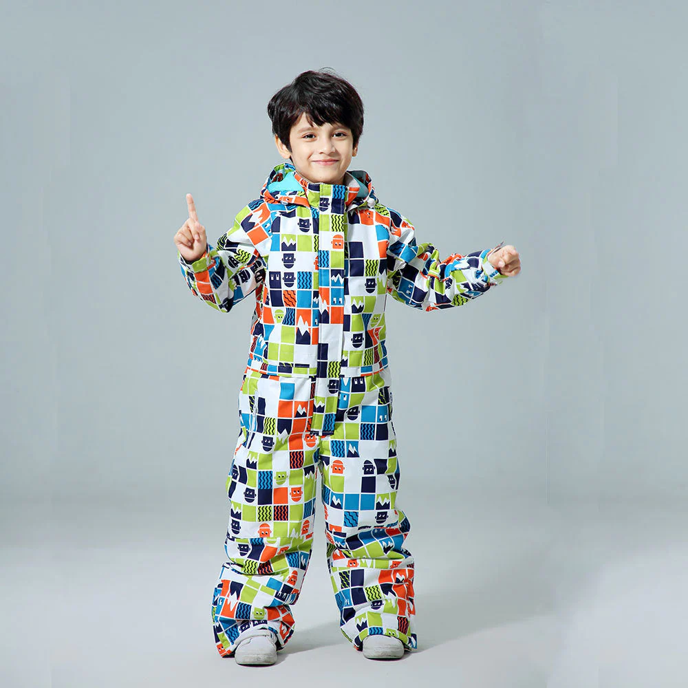 Boys One Piece New Style Fashion Ski Suits Winter Jumpsuit Snowsuits - Image 4