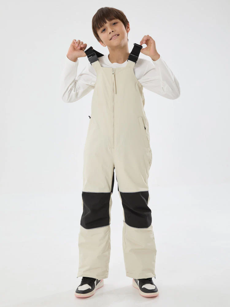 Boys Winter Trek Light Reflective Knee Guard Waterproof Insulated Snow Bib Pants - Image 11