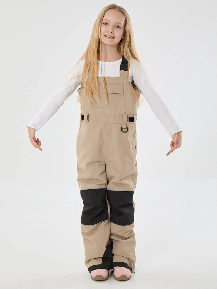 Girls Mountain Trek Light Reflective Knee Guard Waterproof Insulated Snow Bib Pants - Image 10