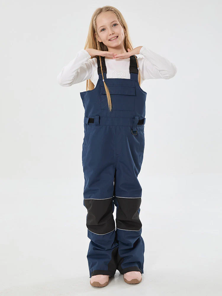 Girls Mountain Trek Light Reflective Knee Guard Waterproof Insulated Snow Bib Pants - Image 14