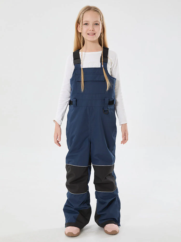 Girls Mountain Trek Light Reflective Knee Guard Waterproof Insulated Snow Bib Pants - Image 15