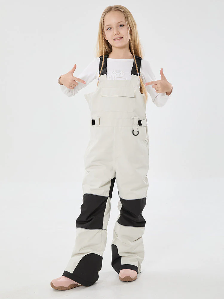 Girls Mountain Trek Light Reflective Knee Guard Waterproof Insulated Snow Bib Pants - Image 23