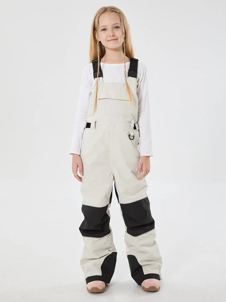 Girls Mountain Trek Light Reflective Knee Guard Waterproof Insulated Snow Bib Pants - Image 24