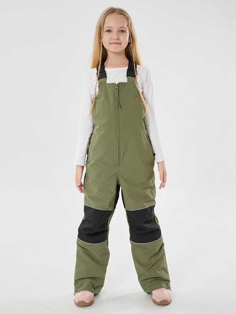 Girls Winter Trek Light Reflective Knee Guard Waterproof Insulated Snow Bib Pants - Image 7