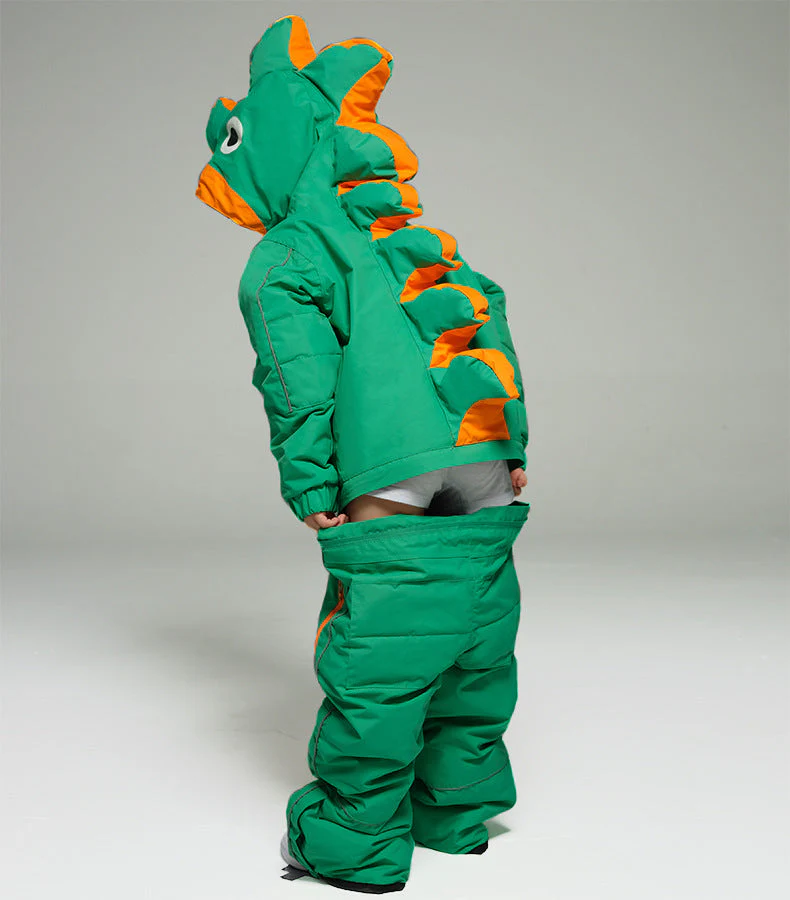 Kids Northfeel Unisex Cute Dragon Insulated One Piece Snowsuit - Image 3
