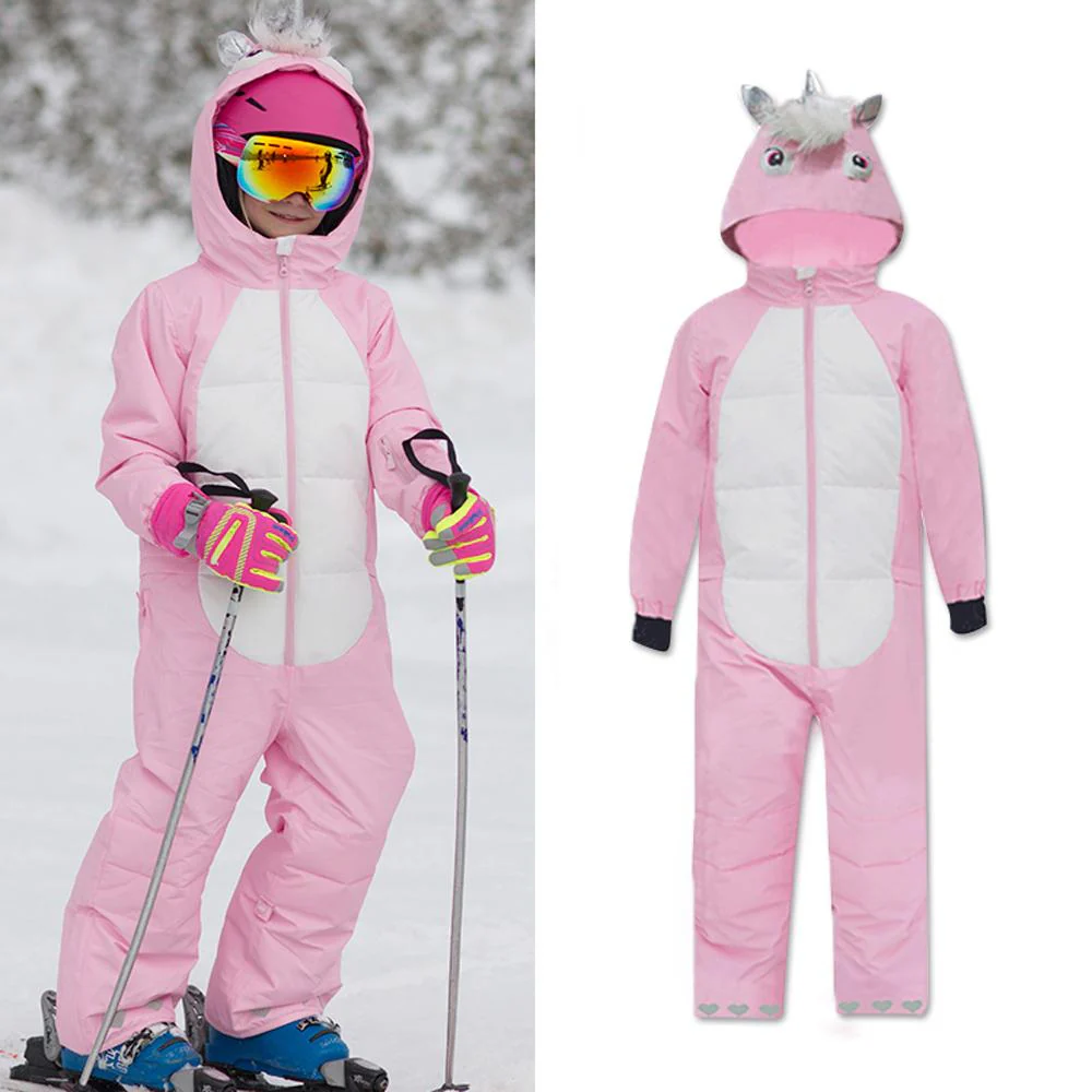 Kids Unisex Waterproof Winter Animal Friendly One Piece Jumpsuit Snowsuits - Image 5