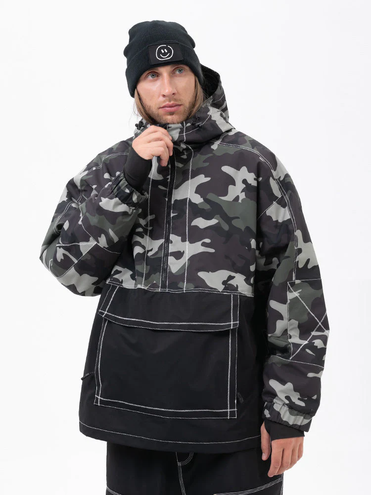 Men's All Season Mountain Vibe Streetstorm Pullover Camo Snowboard Jacket - Image 3