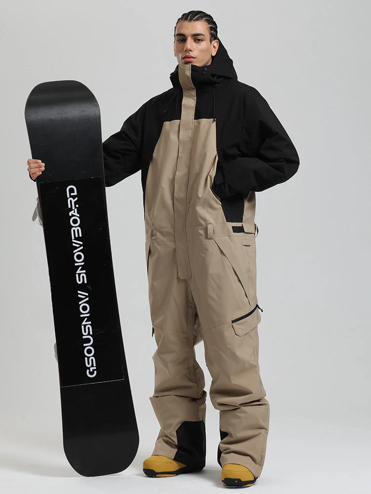 Men's Backcountry Explorer One Piece Cargo Ski Suits Full Body Snowsuits - Image 11