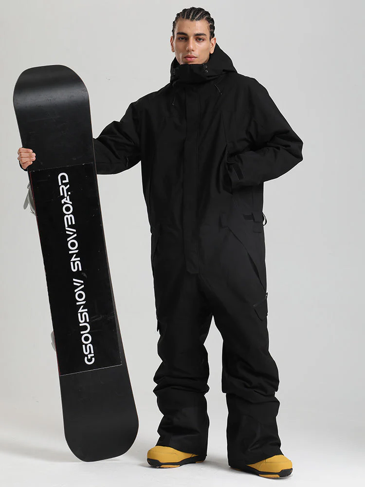 Men's Backcountry Explorer One Piece Cargo Ski Suits Full Body Snowsuits - Image 9
