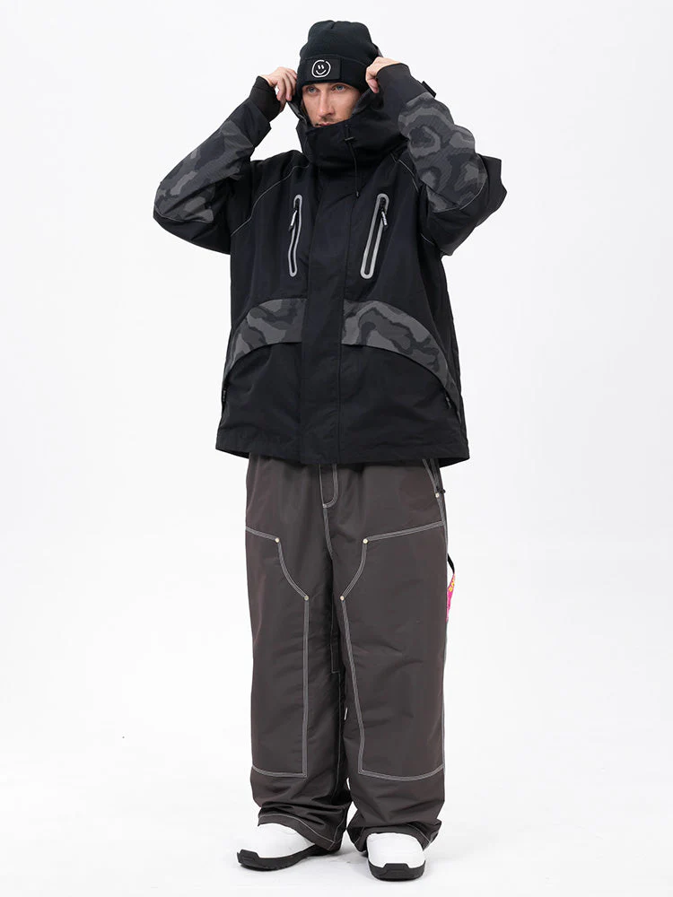 Men's Chillform Reflective Camo Snow Suit – Glow Trail Jacket with Freerider Baggy Snow Pants Set