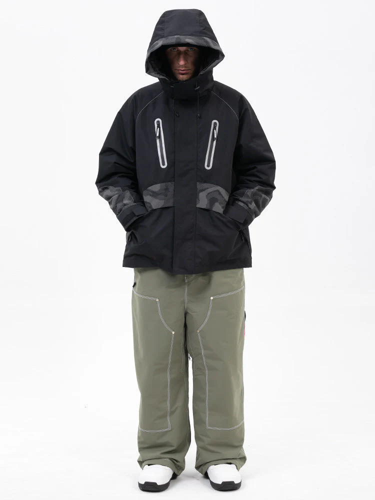 Men's Chillform Reflective Camo Snow Suit – Glow Trail Jacket with Freerider Baggy Snow Pants Set - Image 21