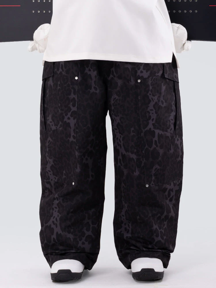 Men's Double Knee Mountain Freestyle Leopard Baggy Snow Pants - Image 2