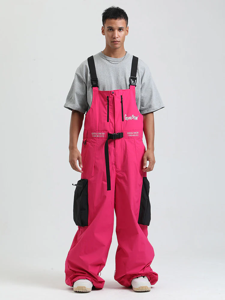 Men's Gsou Snow Alpine Freestyle Extra-Baggy Snow Bibs Pants - Image 14