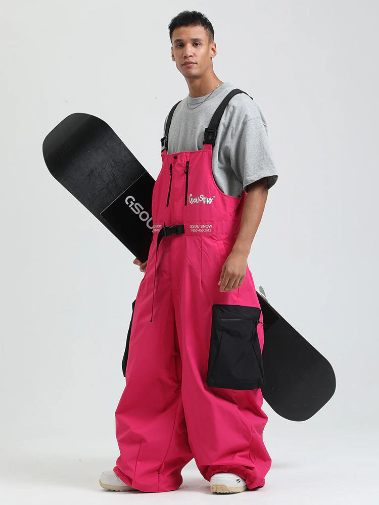 Men's Gsou Snow Alpine Freestyle Extra-Baggy Snow Bibs Pants - Image 16