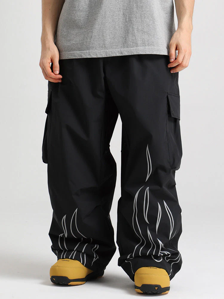 Men's Gsou Snow Furious Spark Reflective Fire Cargo Snow Pants - Image 2