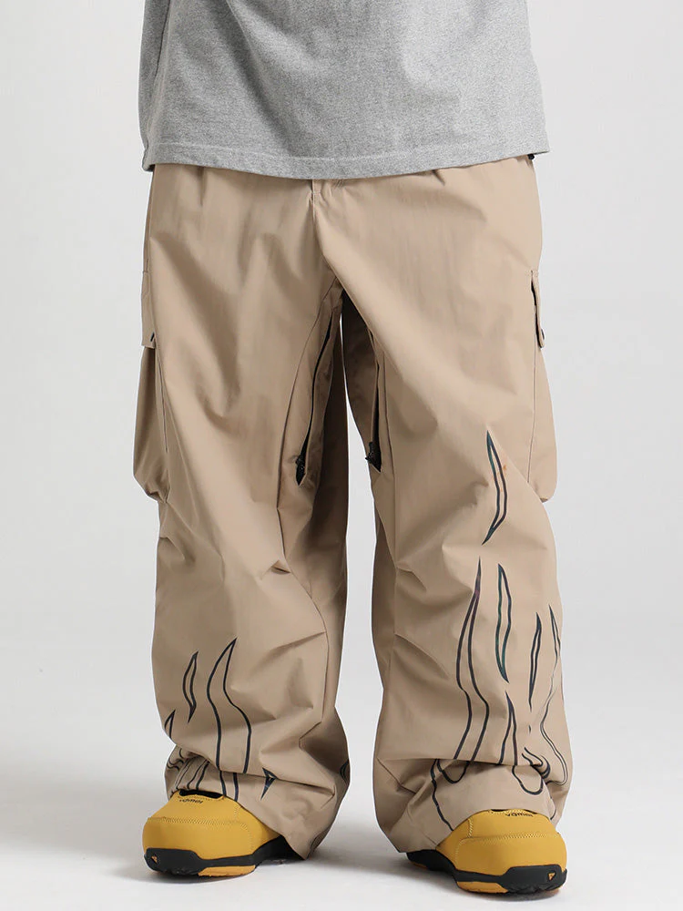 Men's Gsou Snow Furious Spark Reflective Fire Cargo Snow Pants - Image 8
