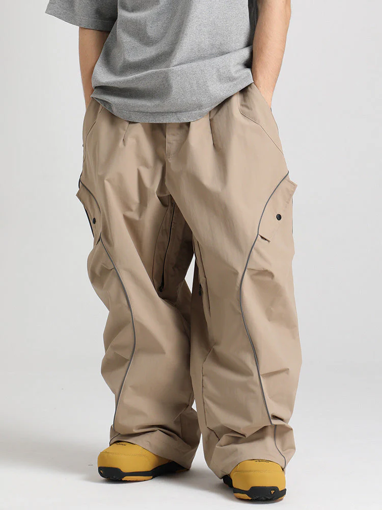 Men's Gsou Snow Luminous Edge Reflective Cargo Baggy Snow Pants - Image 11
