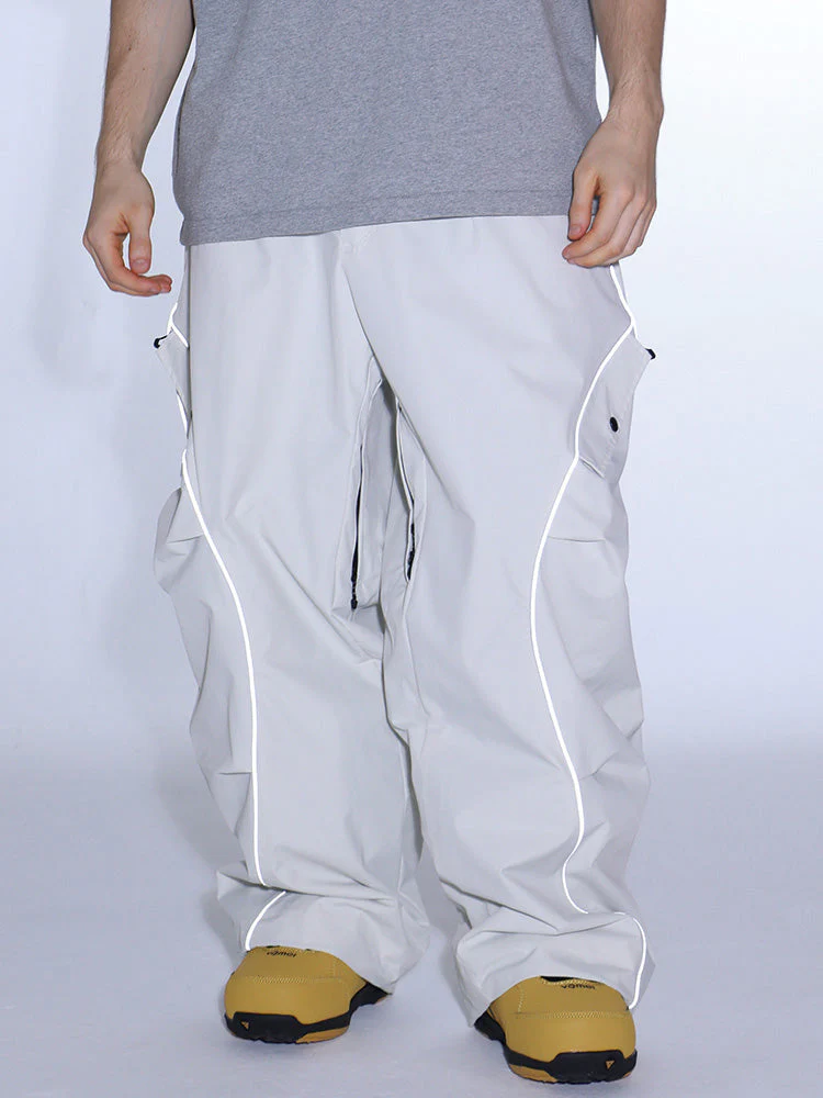 Men's Gsou Snow Luminous Edge Reflective Cargo Baggy Snow Pants - Image 13