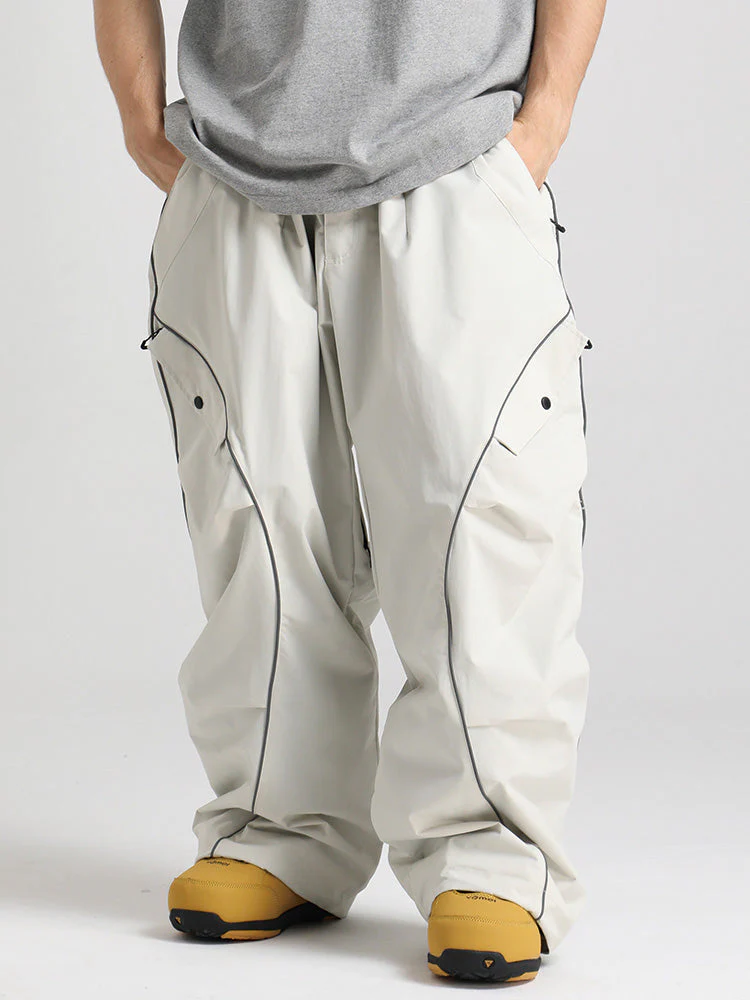 Men's Gsou Snow Luminous Edge Reflective Cargo Baggy Snow Pants - Image 16