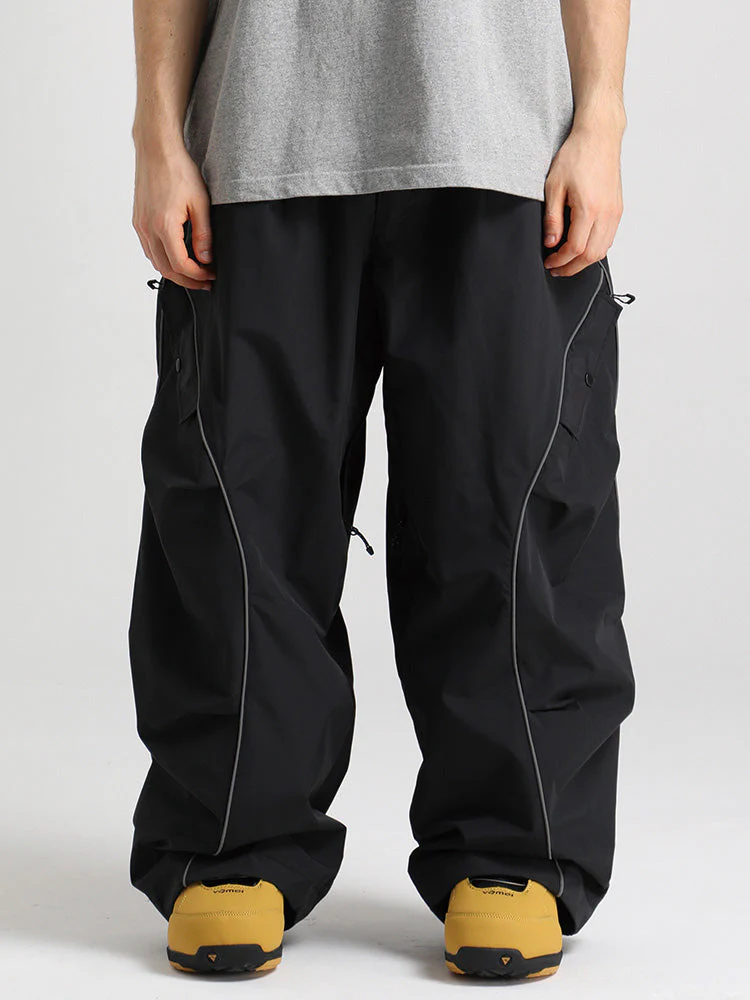 Men's Gsou Snow Luminous Edge Reflective Cargo Baggy Snow Pants - Image 6