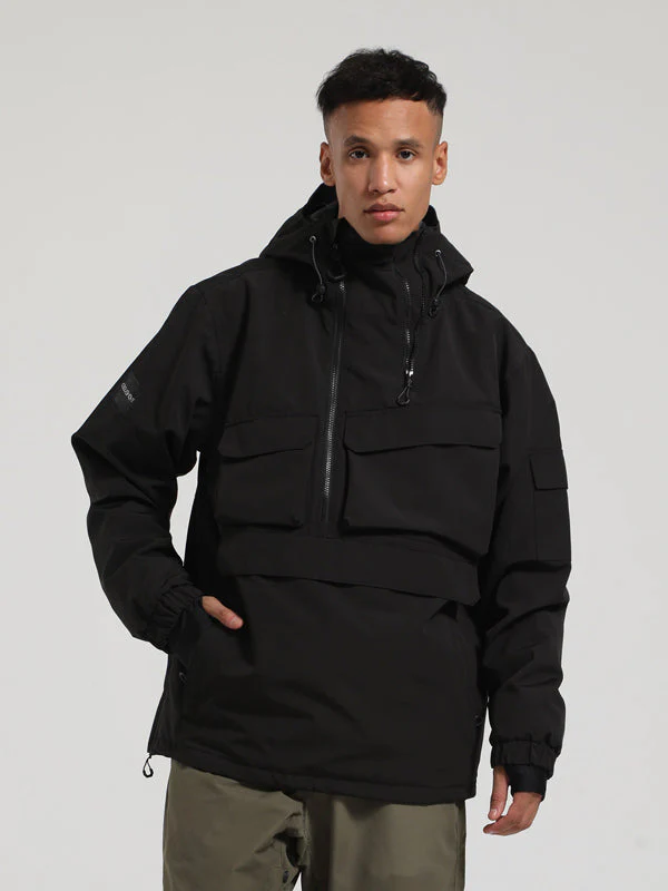 Men's Gsou Snow Winter Action Cargo Anorak Snowboard Jacket - Image 4