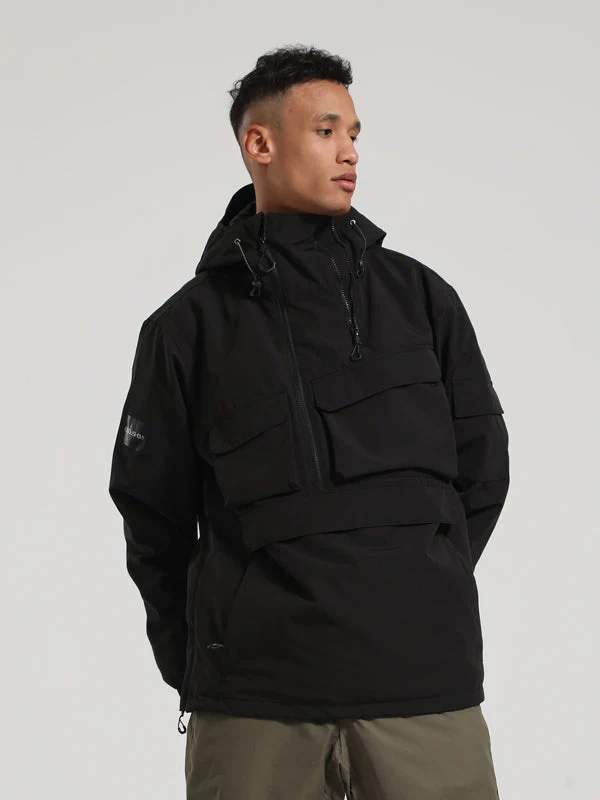 Men's Gsou Snow Winter Action Cargo Anorak Snowboard Jacket - Image 5