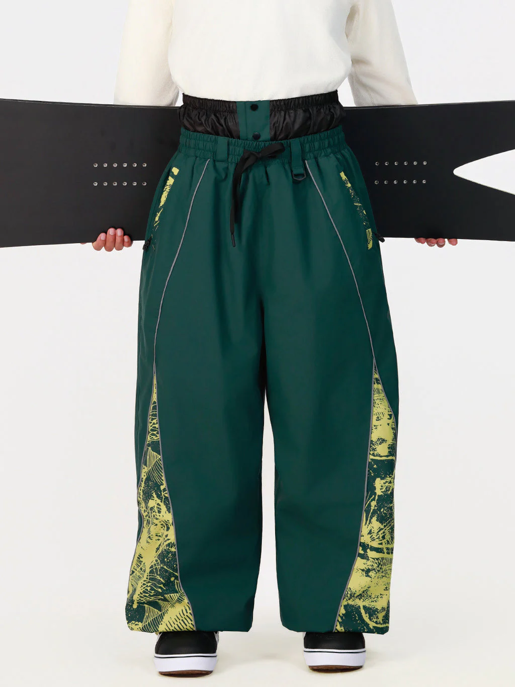Men's Hyper Flux Color Graffiti Panel Reflective Line Jogger Baggy Snow Pants - Image 10