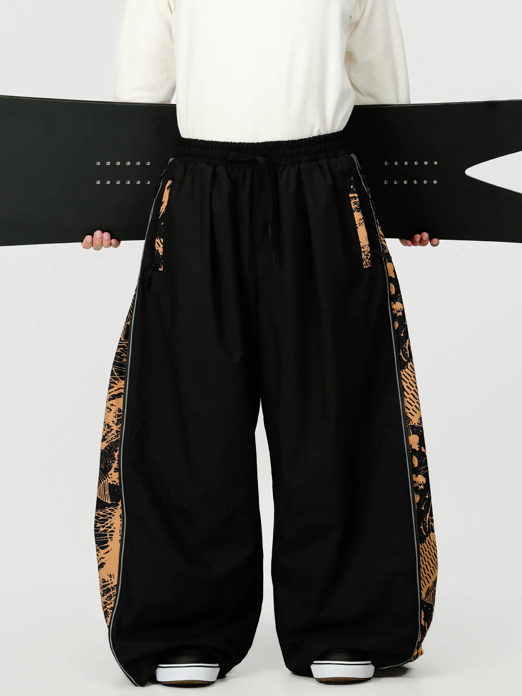 Men's Hyper Flux Side Zip Graffiti Panel Extra Baggy Freestyle Snow Pants