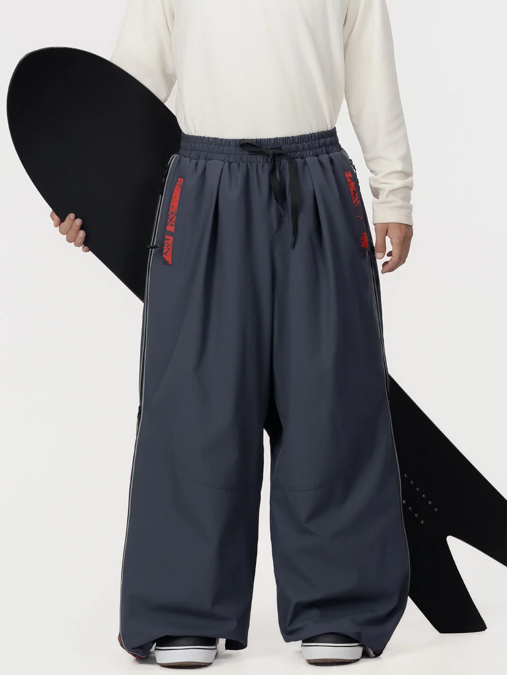 Men's Hyper Flux Side Zip Graffiti Panel Extra Baggy Freestyle Snow Pants - Image 11