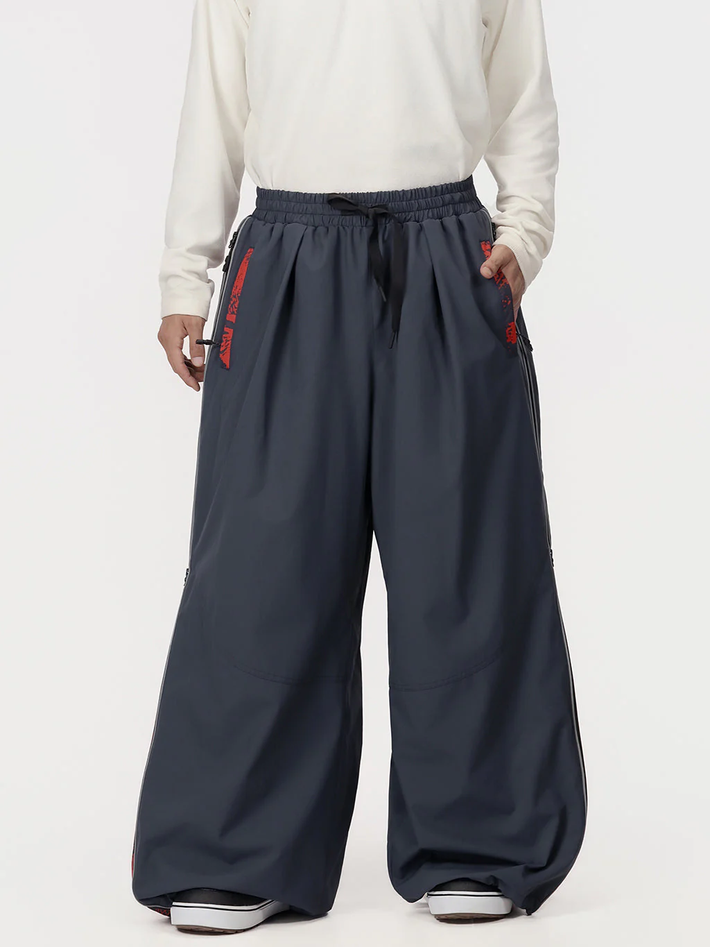 Men's Hyper Flux Side Zip Graffiti Panel Extra Baggy Freestyle Snow Pants - Image 12
