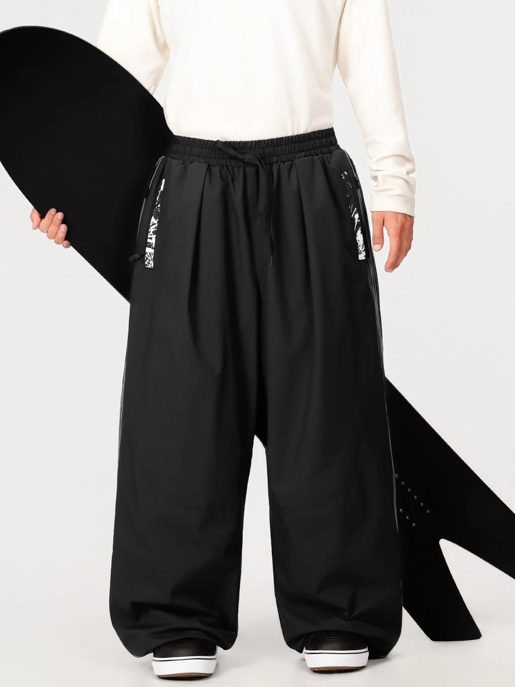 Men's Hyper Flux Side Zip Graffiti Panel Extra Baggy Freestyle Snow Pants - Image 15