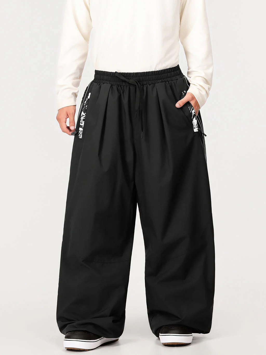 Men's Hyper Flux Side Zip Graffiti Panel Extra Baggy Freestyle Snow Pants - Image 16