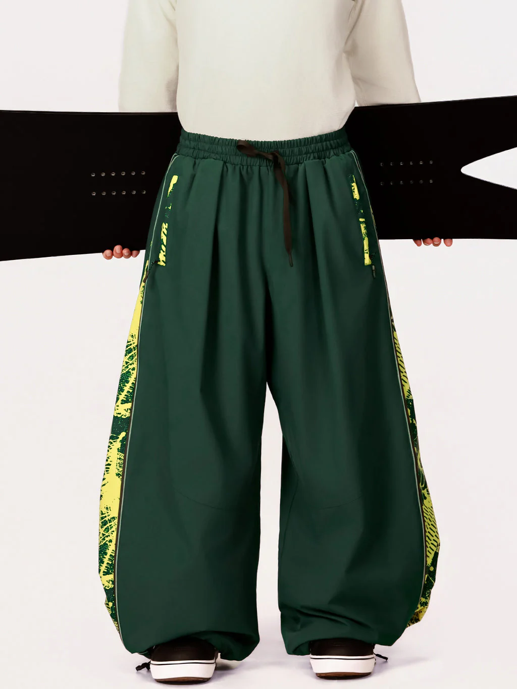 Men's Hyper Flux Side Zip Graffiti Panel Extra Baggy Freestyle Snow Pants - Image 5