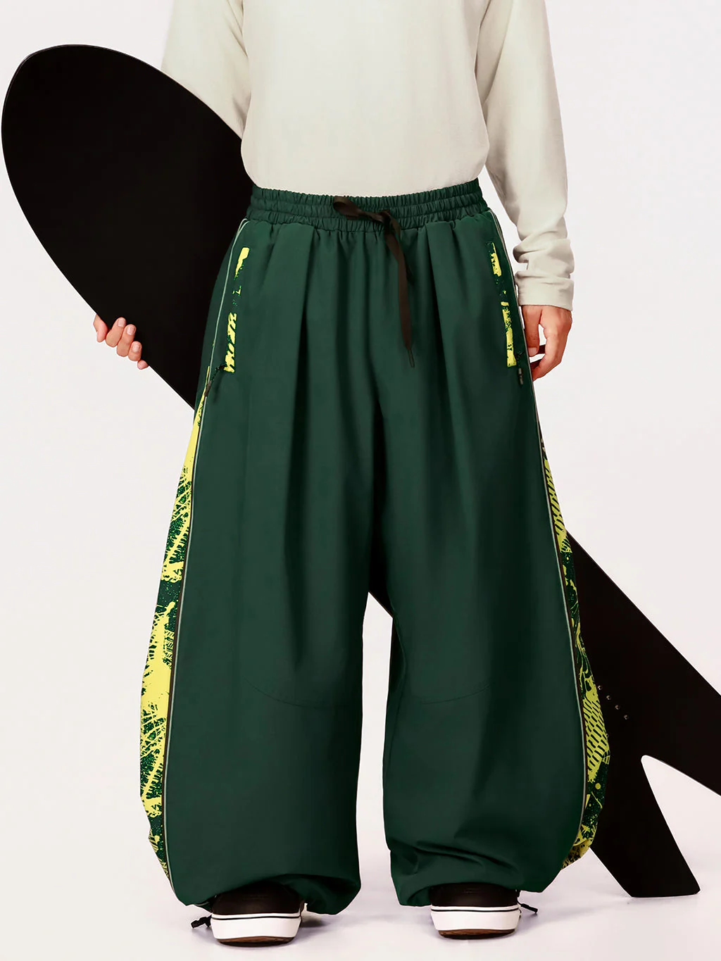 Men's Hyper Flux Side Zip Graffiti Panel Extra Baggy Freestyle Snow Pants - Image 7