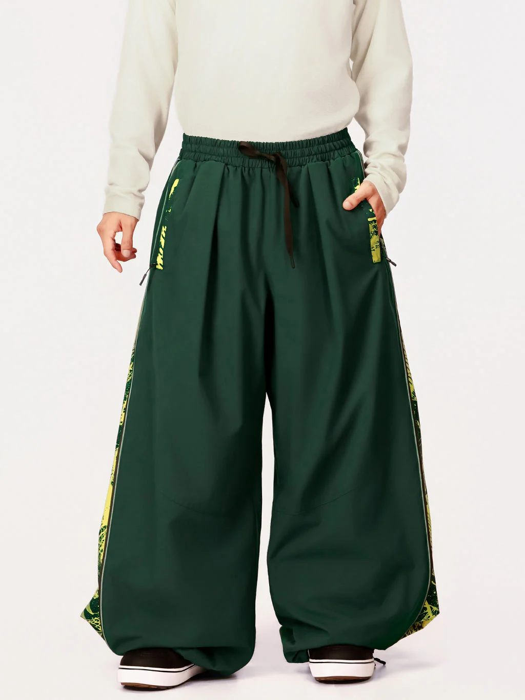 Men's Hyper Flux Side Zip Graffiti Panel Extra Baggy Freestyle Snow Pants - Image 8