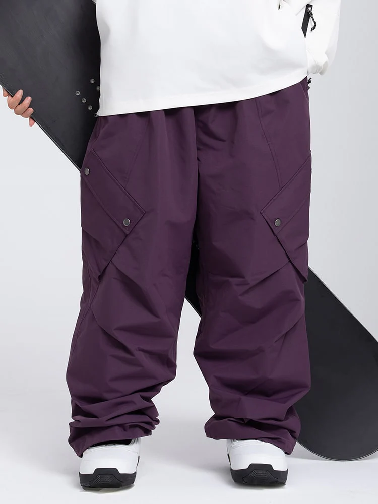 Men's Mountain Chill Swag Cargo Pockets Baggy Snow Pants - Image 4