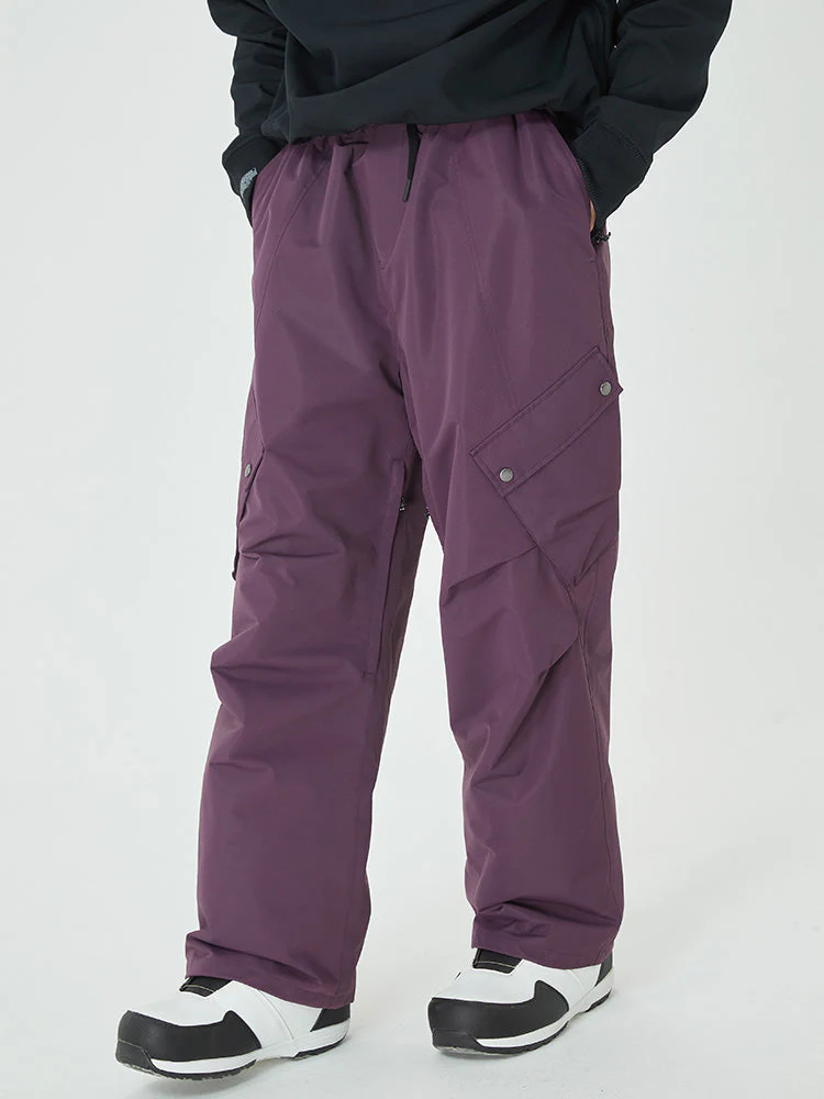 Men's Mountain Chill Swag Cargo Pockets Baggy Snow Pants - Image 7