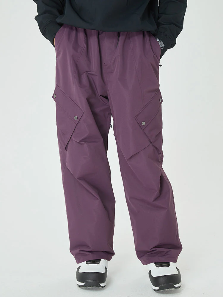 Men's Mountain Chill Swag Cargo Pockets Baggy Snow Pants - Image 8