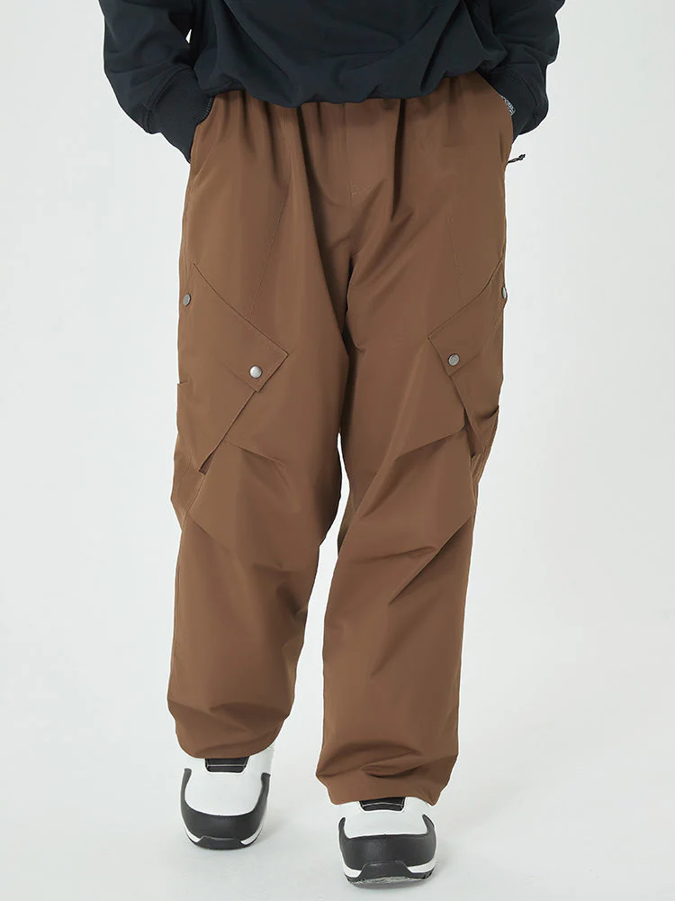 Men's Mountain Chill Swag Cargo Pockets Baggy Snow Pants - Image 9
