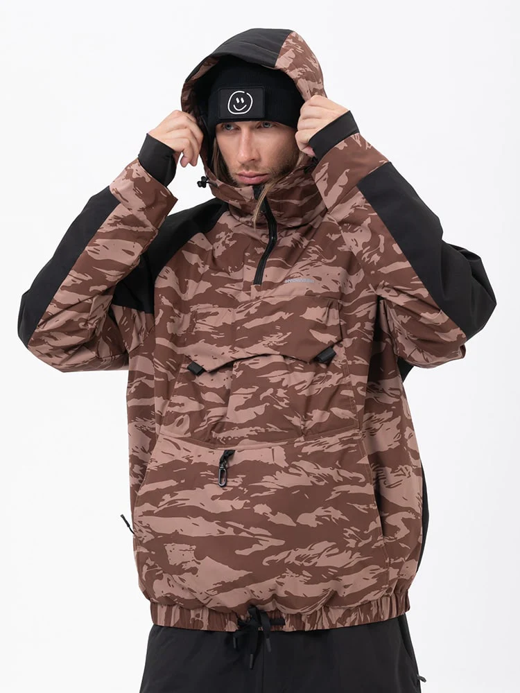 Men's Mountain Freestyle Cargo Pocket Bomber Camo Snowboard Jacket - Image 4
