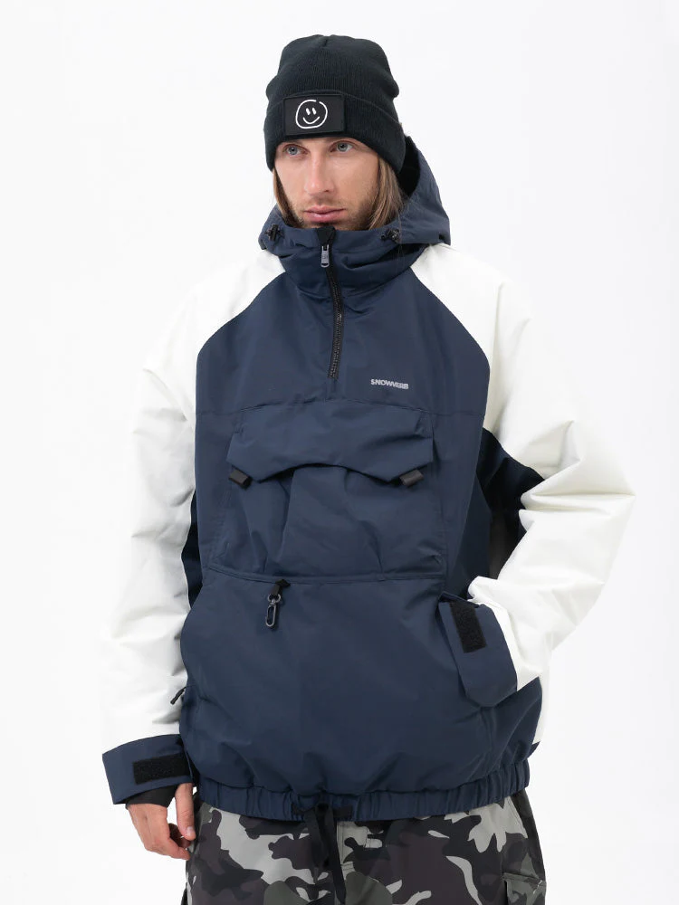 Men's Mountain Freestyle Cargo Pocket Pullover Bomber Snowboard Jacket - Image 7
