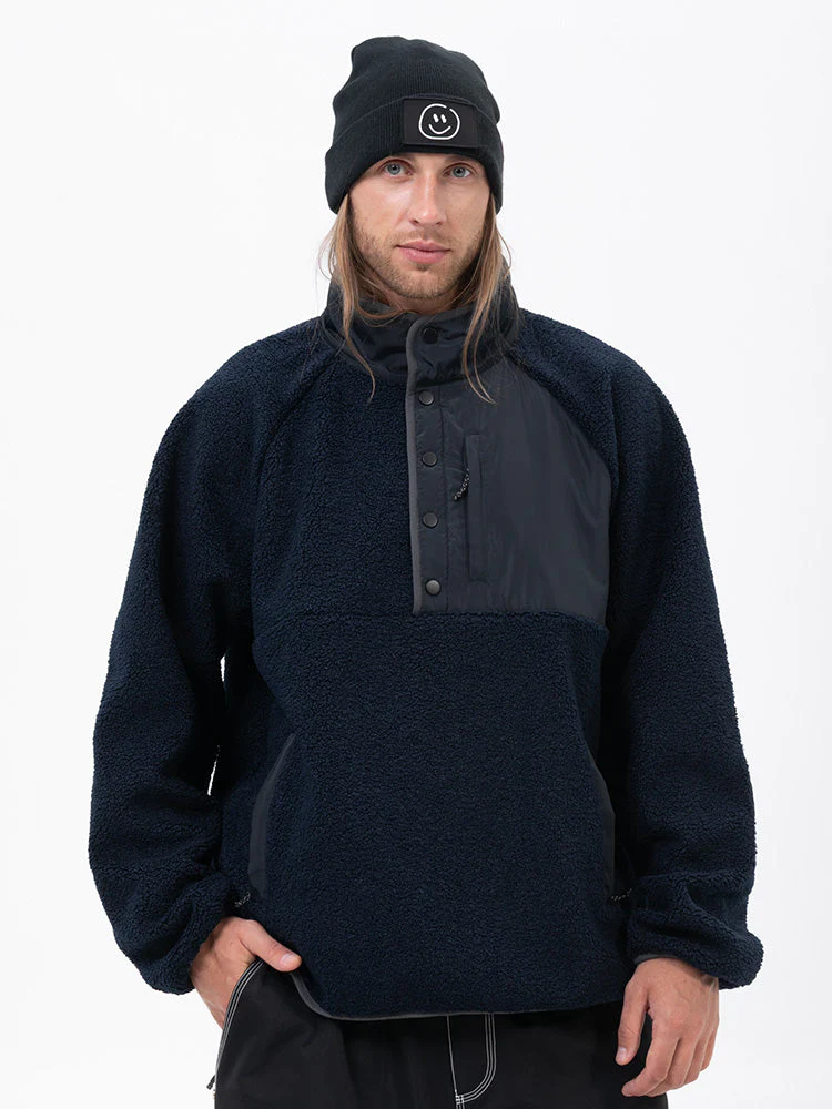 Men's Mountain-Ready Faux Sherpa Adventure Pullover Warm Fleece Sweater - Image 7