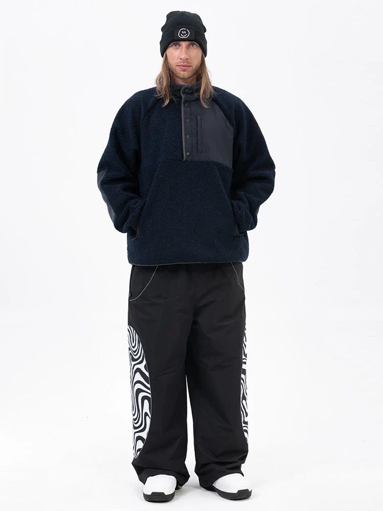 Men's Mountain-Ready Faux Sherpa Fleece Pullover & Swaggy Reflective Cargo Snow Pants - Image 12