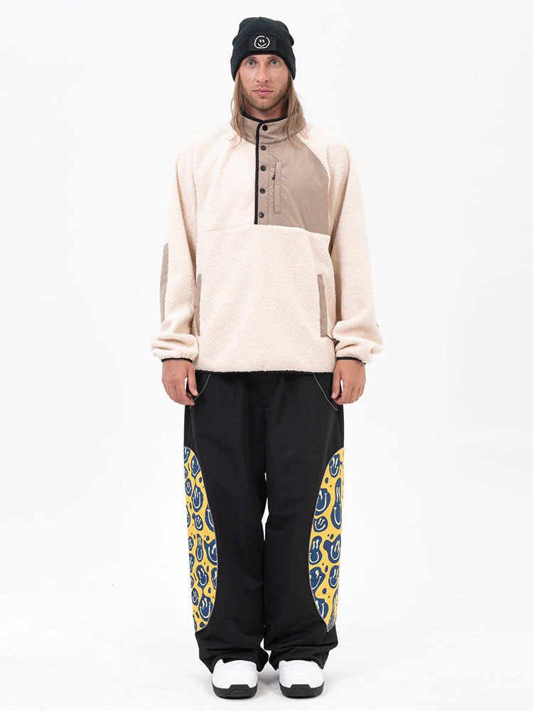 Men's Mountain-Ready Faux Sherpa Fleece Pullover & Swaggy Reflective Cargo Snow Pants - Image 13