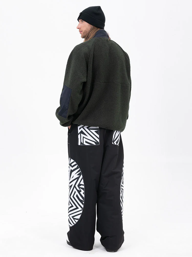 Men's Mountain-Ready Faux Sherpa Fleece Pullover & Swaggy Reflective Cargo Snow Pants - Image 5