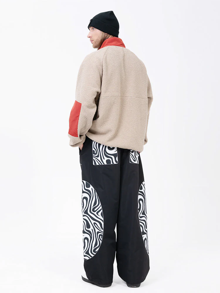 Men's Mountain-Ready Faux Sherpa Fleece Pullover & Swaggy Reflective Cargo Snow Pants - Image 8